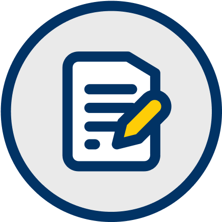 Icon of a document with a pen.